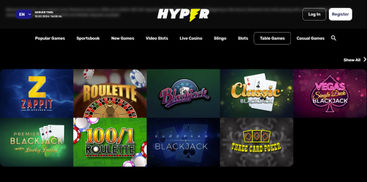 Hyper Casino has a loaded blackjack catalogue and processes payments in just one day