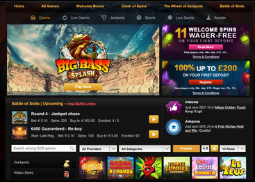 Videoslots casino homepage