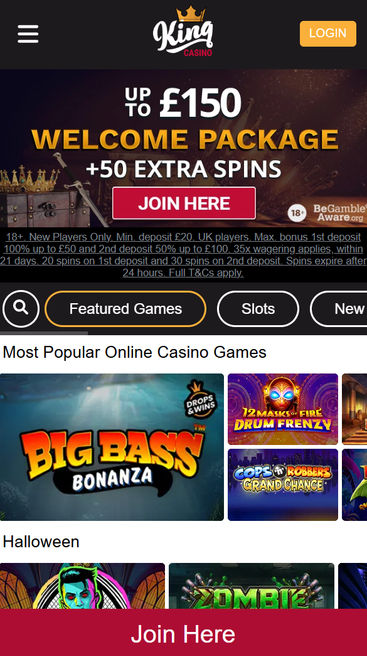 King casino bonus code